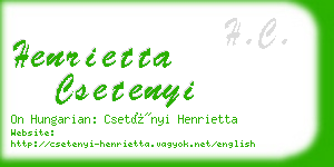 henrietta csetenyi business card